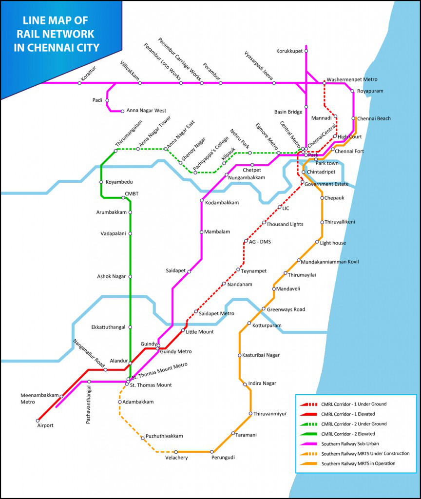 Chennai Metro route map 2026