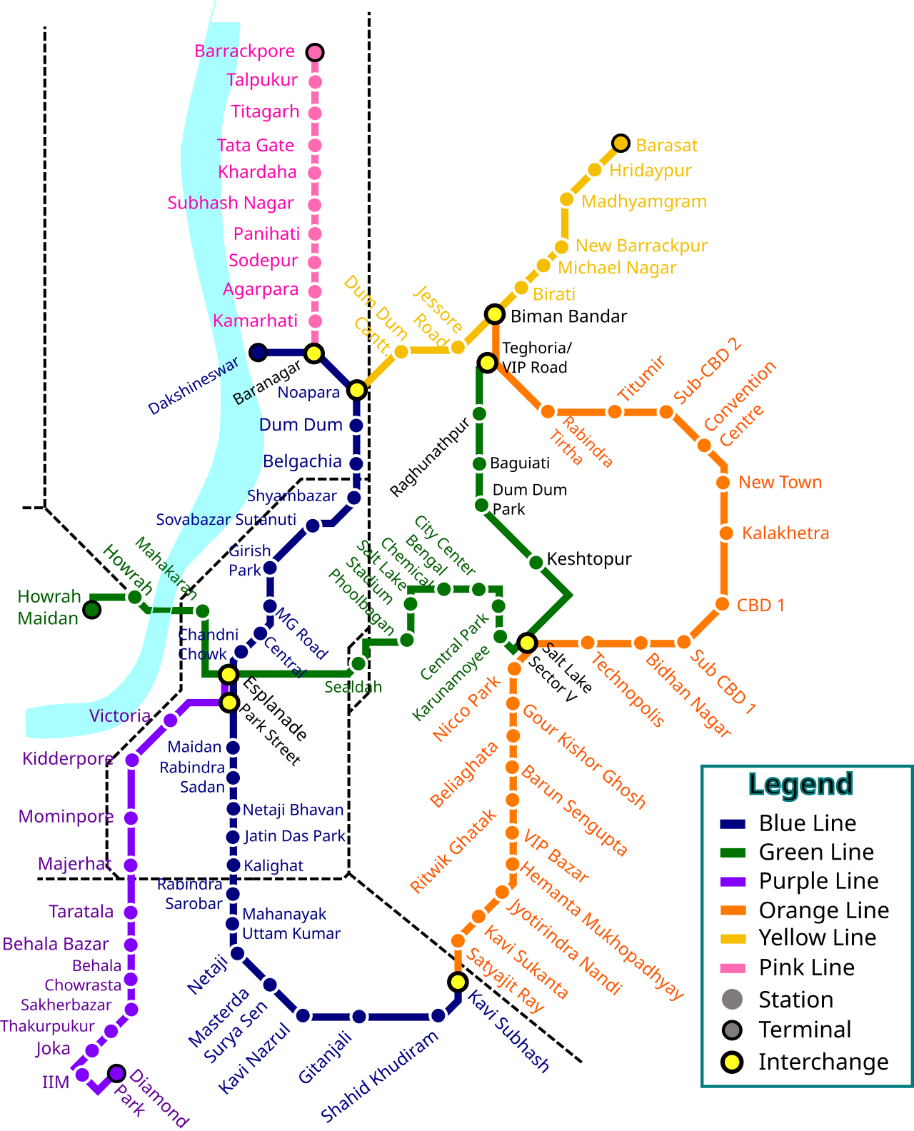Kolkata Metro route map 2026