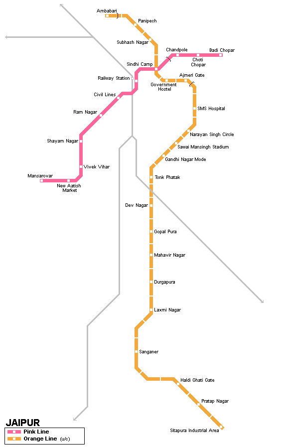 Jaipur Metro route map 2026